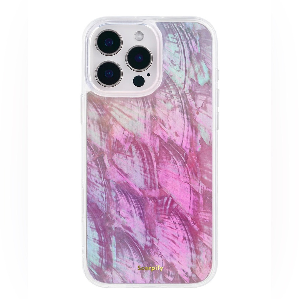 Pink Mother of Pearl Scorpify Magsafe Seashell iPhone 13 Pro Max Case